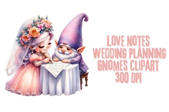 Charming Gnome Clipart for Your Wedding Stationery & Decor