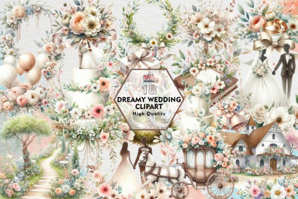 Creating Romance: The Magic of Dreamy Wedding Clipart PNG