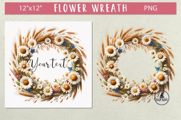 Daisy Flower Wreath: A Floral Frame for Elegant Designs