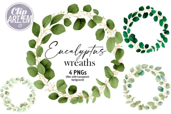 Effortless Greenery: The Eucalyptus Wreath Clip Art Collection