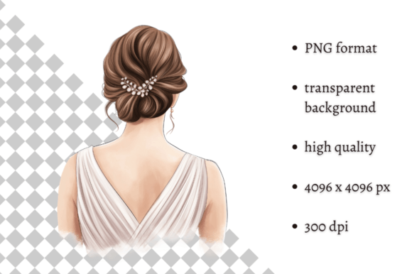 Elegant Watercolor Bridal Hair for Your Creative Projects