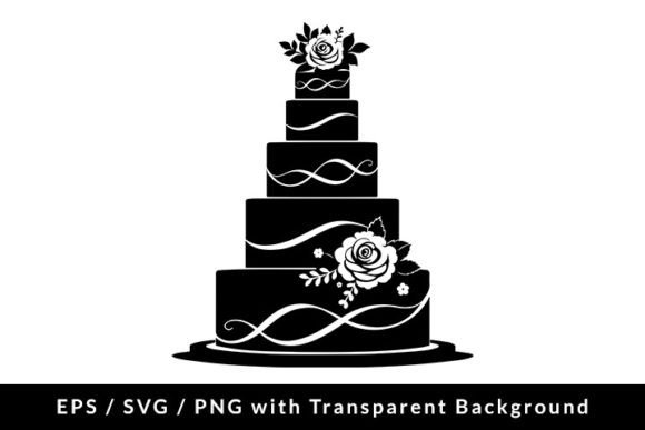 Elegant Wedding Cake Icon Clip Art: SVG, EPS & PNG Files