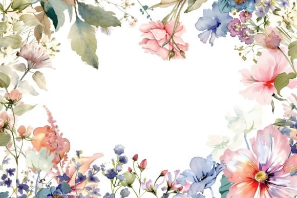 Embrace Organic Beauty with Watercolor Floral Wedding Frame