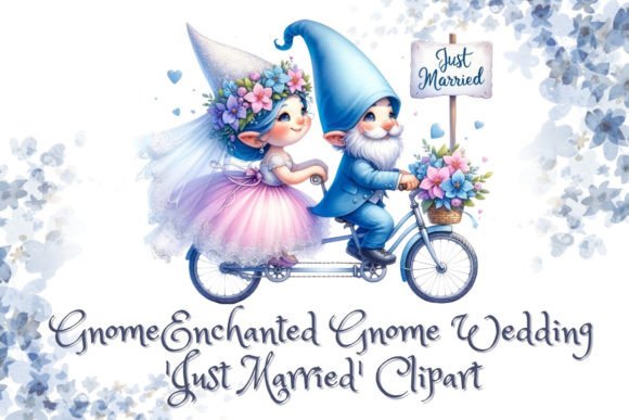 Enchanted Gnome Wedding Clipart for Whimsical Designs