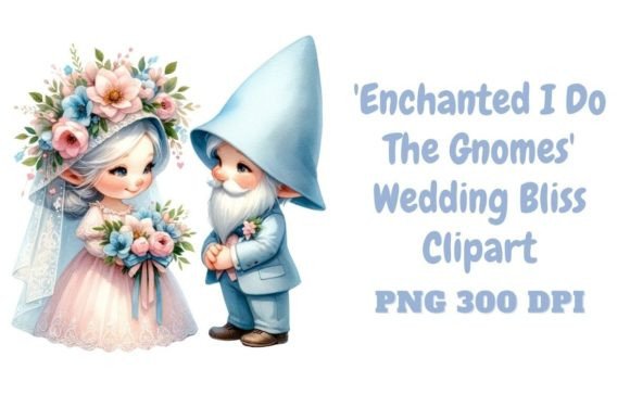 Enchanted I Do Gnomes: Whimsical Wedding Clipart for Designs