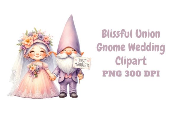 Enchanting Gnome Wedding Clipart for Creative Designs