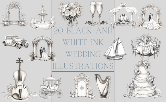 Monochrome Elegance: Using Black and White Wedding Graphics