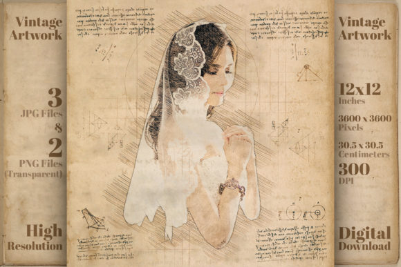 Timeless Romance: The Vintage Art of the Wedding Bride Veil Sketch