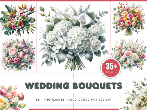 Transform Your Wedding Stationery with Elegant Bouquet PNGs