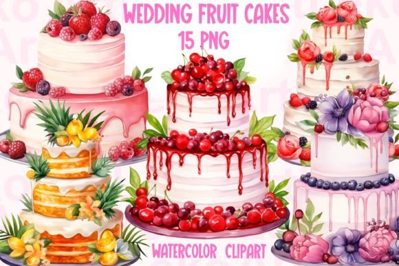 Watercolor Fruit Cake Clipart: A Sweet Design Solution