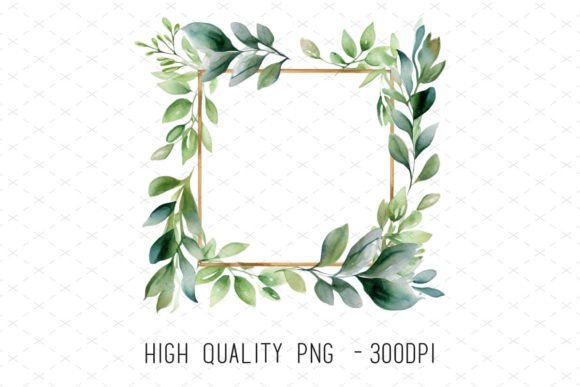 Watercolor Leaves Wedding Frame Clipart: Design Guide