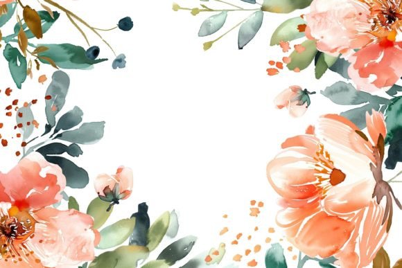 Wedding Frame: A Watercolor Floral Border for Elegant Design