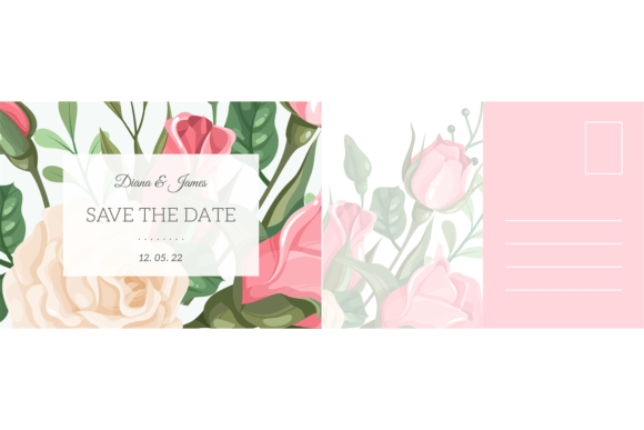 Wedding Postcard Summer Bouquet Elegant: A Floral Design Asset