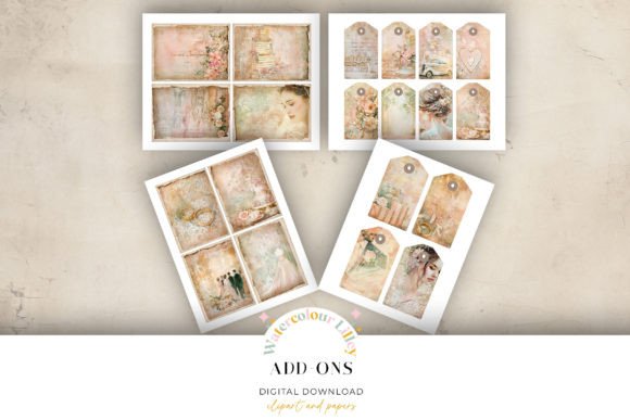 Whispering Romance: Wedding Tags and Notes for Junk Journals